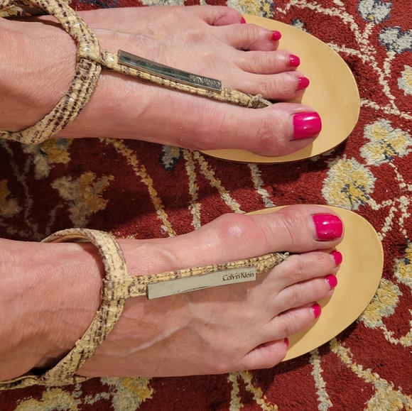 Calvin Klein Snakeskin Sandals Size 8.5 - Picture 7 of 8